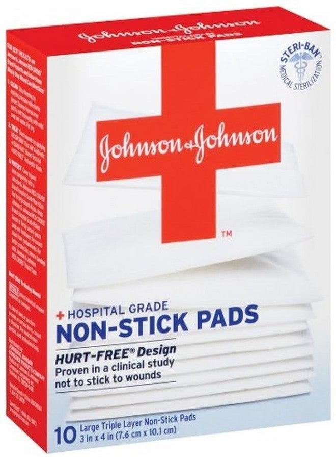 Johnson & Johnson Red Cross Triple Layer Large 3 Inch X 4 Inch, 10-Count (Pack of 6)